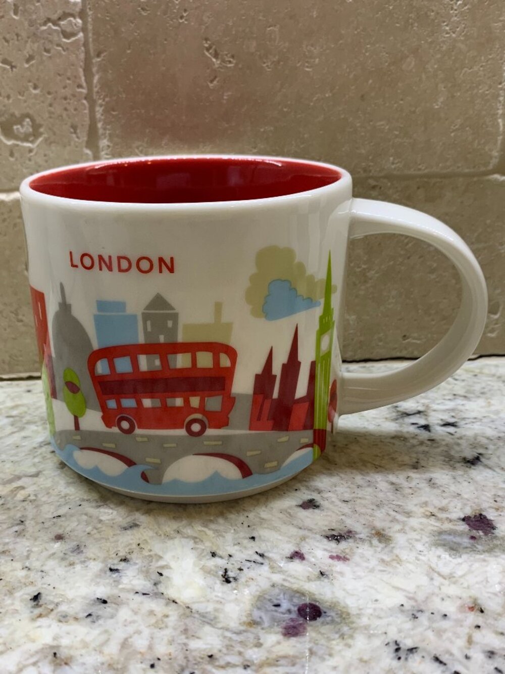 Starbucks London "You Are Here" Skyline Ceramic Mug with Red Interior